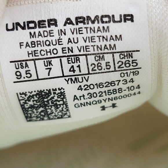 Under Armour Womens Hovr Sonic 2 3021588-104 White Running Shoes Sneakers Sz 9.5 - Picture 9 of 9